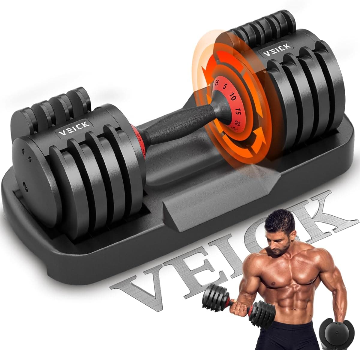 VEICK Adjustable Dumbbell Workout Fitness