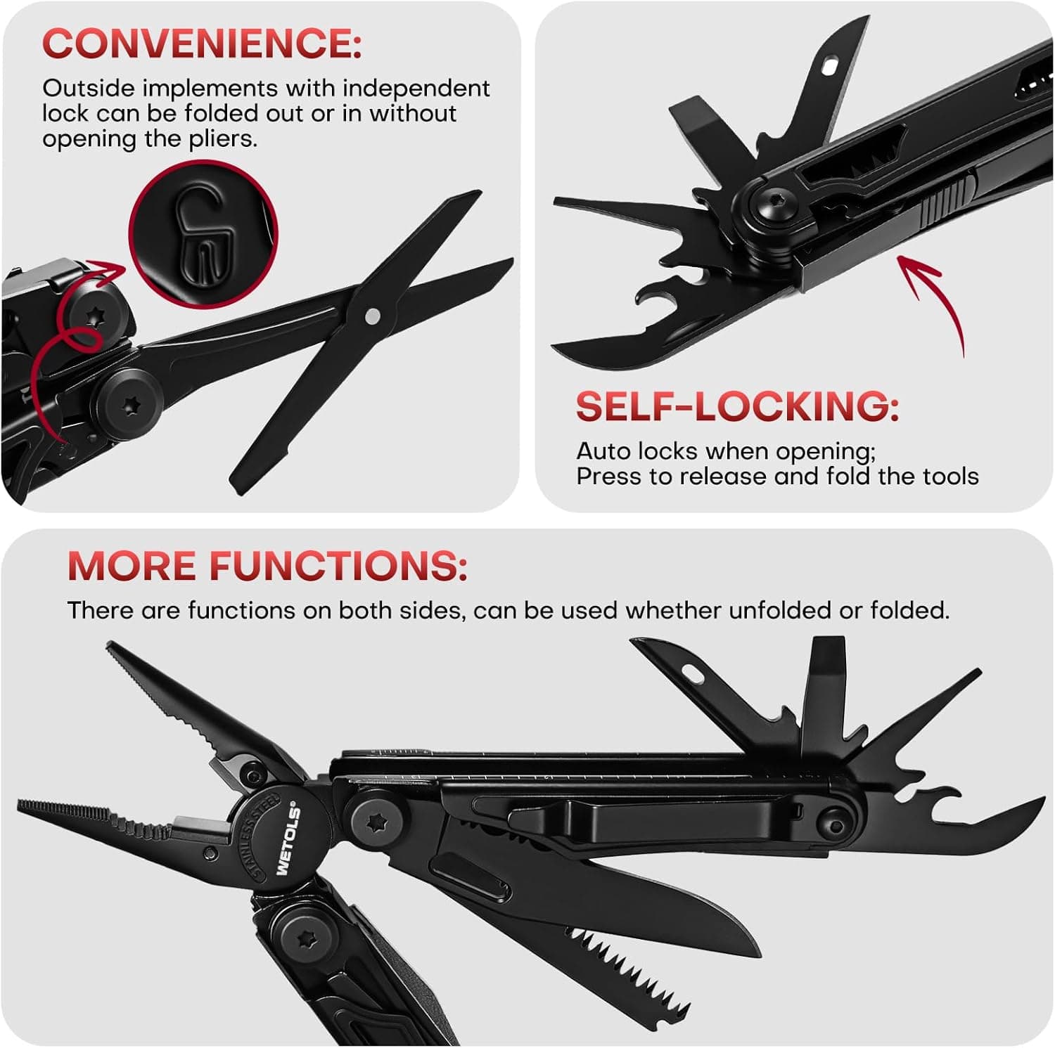 WETOLS Multitool with Pocket Knife, 27-in-1