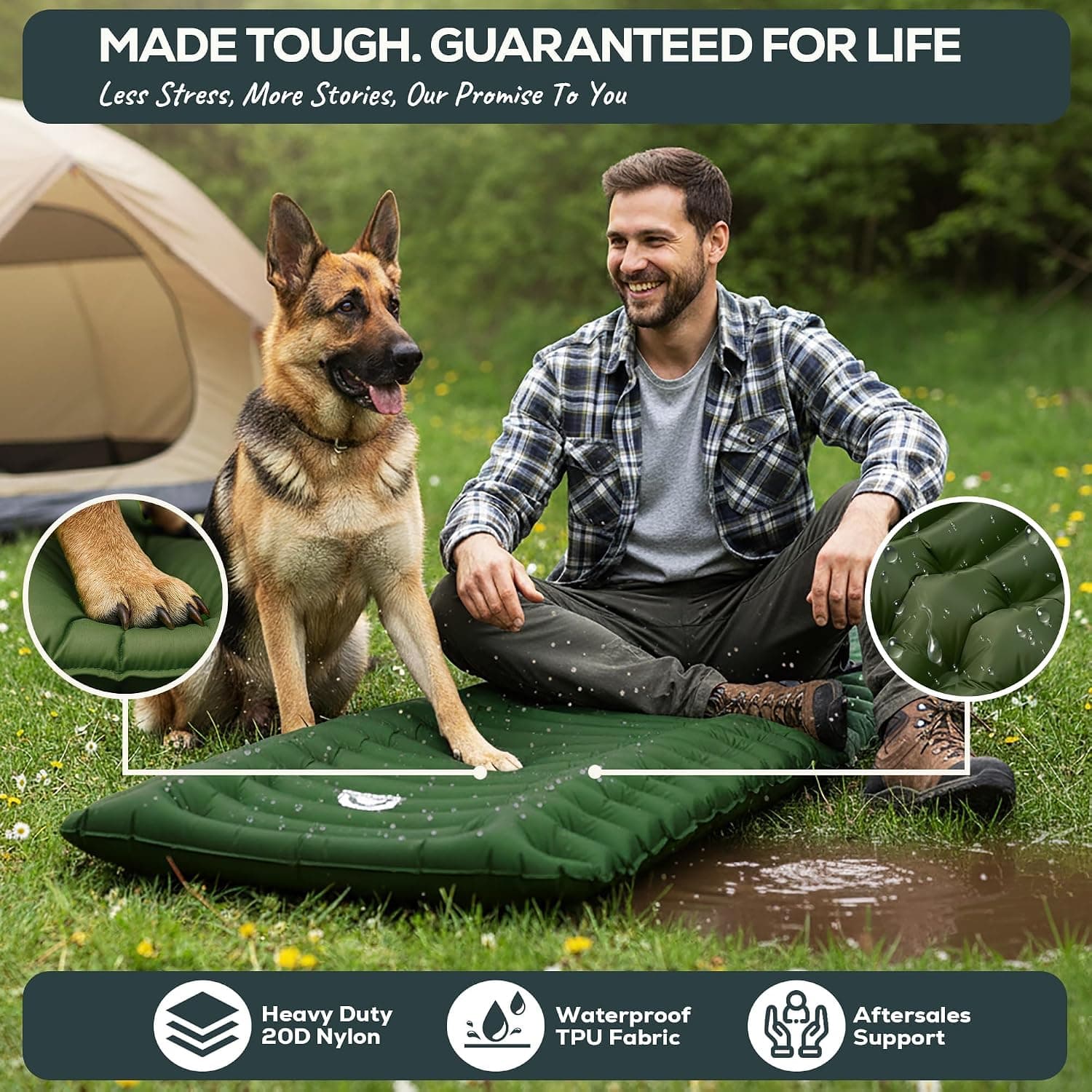 Gear Doctors® Ether 17.5oz Ultralight Camping Sleeping Pad – Backpacking Air Mattress