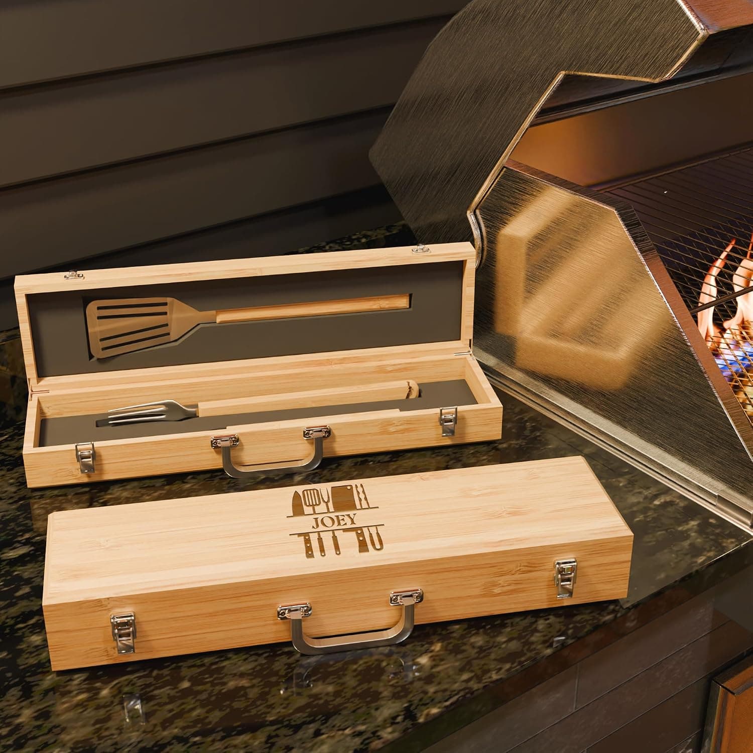 The Flame - Personalized BBQ Tool Set